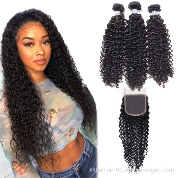 12A Grade Unprocess Raw Virgin Remy Kinky Curly Human Straight Bundles Cuticle Aligned Virgin Hair With Clisures